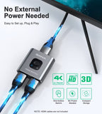 HDMI Switch 4k@60hz Splitter, GANA Aluminum Bidirectional HDMI Switcher 2 in 1 Out, Manual HDMI Hub Supports HD Compatible with Xbox PS5/4/3 Blu-Ray Player Fire Stick Roku