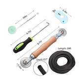 Windows Screen and Screen Door Repair Kit, 48"x118" Charcoal Fiberglass Mesh with Rolling Tool/Hook/Ruler/Cutter/Spline - Window Screen & Sliding Screen Door Replacement for Windows, TOOLTRIZ