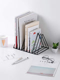 PENNGKE Magazine Holder,Newspapers Holder,Letters Storage,Desktop File Sorter Organizer Triangle Bookshelf Decor Home Office,Black