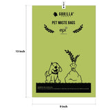 GORILLA SUPPLY Dog Poop Waste Bags with Dispenser and Leash Tie, 9" x 13", Green, 1000 Count