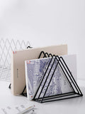 PENNGKE Magazine Holder,Newspapers Holder,Letters Storage,Desktop File Sorter Organizer Triangle Bookshelf Decor Home Office,Black