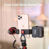 Camera Phone Mount Tripod Holder - ULANZI ST-10 Metal Dual Cold Shoe Smartphone Vlog Holder DSLR Hot Shoe Phone Mount for iPhone Cell Phone Vlog Photograph