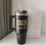 WECACYD Fathers Day Gift for Dad - Birthday Gifts for Dad From Daughter Son- Super Daddio Cup Tumbler 40oz with Handle - Gifts for Dad From Daughter, Son, Wife for Birthday, Fathers Day - Dad Gifts