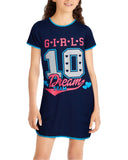 Angel Face Girls’ Nightgown Pajamas – 3 Pack Sleepwear Night Dress Sleep Shirt (4-14), Size 6, Varsity/Girls Dream