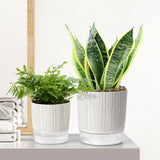 Self Watering Pots for Indoor Plants, 4pcs Small Pots for Plants, Indoor Plant Pots, Plant Pot for Indoor Plants, Self Watering Planter, Self Watering Pot, Easy Plant Self Watering Pot (4+5.3inch)