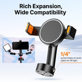 ULANZI Magnetic Cell Phone Tripod Mount, 360 Rotation, Double Fixed Design, MagSafe Ring & 1/4'' Screw Hole Expansion, Compatible with iPhone 14, 13, 12 & Other Smartphones