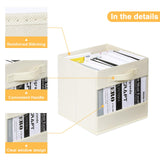 DIMJ Cube Organizer Bins, Transparent Storage Cubes, 11 Inch Cube Storage Bins, Storage Bins with Handles, Closet Bins for Bedroom, Living Room, Baby's Room, Dormitory (8 Pack, Beige)