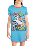Angel Face Girls’ Nightgown Pajamas – 3 Pack Sleepwear Night Dress Sleep Shirt (4-14), Size 10, Unicorn Dreaming