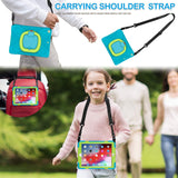 BATYUE iPad 9th/ 8th/ 7th Generation Case (iPad 10.2 inch Rugged Case 2021/2020/2019) with Screen Protector, Rotating Stand/Pencil Holder/Carrying Shoulder Strap (Light Blue+Lime)
