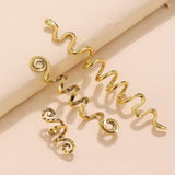 FRDTLUTHW Gold Snake Hair Jewelry for Braids, Halloween Hair Decoration, Dreadlock Accessories for Women Girls(pack of 6)