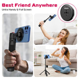 ULANZI Magnetic Cell Phone Tripod Compatible with MagSafe, 17.3" Extendable Mini Tabletop Tripod Selfie Stick with Cold Shoe, 360° Ball Head Tripod Stand Handle Grip for iPhone 14 13 12 Series
