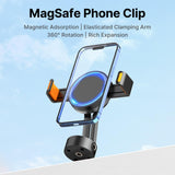 ULANZI Magnetic Cell Phone Tripod Mount, 360 Rotation, Double Fixed Design, MagSafe Ring & 1/4'' Screw Hole Expansion, Compatible with iPhone 14, 13, 12 & Other Smartphones