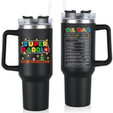 WECACYD Fathers Day Gift for Dad - Birthday Gifts for Dad From Daughter Son- Super Daddio Cup Tumbler 40oz with Handle - Gifts for Dad From Daughter, Son, Wife for Birthday, Fathers Day - Dad Gifts