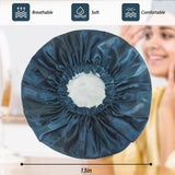 Satin Bonnet Silk Bonnet Hair Bonnet for Sleeping-Slouchy Beanie Hat Satin Sleep Cap for Women's Natural & Curly Hair(Blue Zircon)