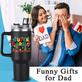 WECACYD Fathers Day Gift for Dad - Birthday Gifts for Dad From Daughter Son- Super Daddio Cup Tumbler 40oz with Handle - Gifts for Dad From Daughter, Son, Wife for Birthday, Fathers Day - Dad Gifts