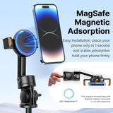 ULANZI Magnetic Cell Phone Tripod Mount, 360 Rotation, Double Fixed Design, MagSafe Ring & 1/4'' Screw Hole Expansion, Compatible with iPhone 14, 13, 12 & Other Smartphones
