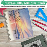 Sketch Book 5.5 X 8.5 - Spiral Sketchbook Pack of 2, SuFly 200 Sheets (68 lb/100gsm) Acid Free Sketch Pads for Drawing for Adults Spiral-Bound with Hard Cover for Kids, 100 Sheets Each
