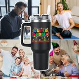 WECACYD Fathers Day Gift for Dad - Birthday Gifts for Dad From Daughter Son- Super Daddio Cup Tumbler 40oz with Handle - Gifts for Dad From Daughter, Son, Wife for Birthday, Fathers Day - Dad Gifts