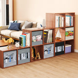 DIMJ Cube Organizer Bins, Transparent Storage Cubes, 11 Inch Cube Storage Bins, Storage Bins with Handles, Closet Bins for Bedroom, Living Room, Baby's Room, Dormitory (8 Pack, Beige)
