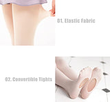 MdnMd 3 Pack Girls Ballet Dance Tights Transition Footless Ballet Legging Stocking Pantyhose (Ballet Pink, Child Age 8-11)