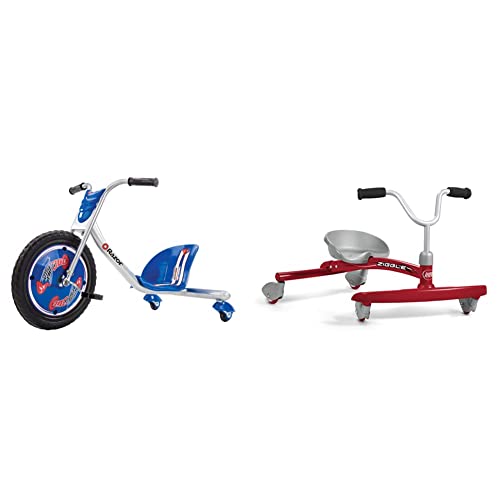 Razor 360 Caster Trike for Kids Ages 5+ - Lightweight, Rubber Handlebars, Steel Frame, for Riders up to 160 lbs & Radio Flyer Ziggle, Red Kids Wiggle Car, Ride On Toy for Ages 3-8