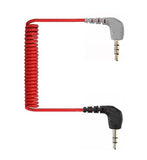 3.5mm TRS to TRRS Microphone Patch Cable, 1/8 Male to Male Coiled Right Angle Mic Cord Compatible with iPhone, Smartphone, Tablets for Rode SC7, VideoMic, VideoMicro Go, BOYA & Other External Mic