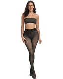 CHRLEISURE Women's Winter Warm Fleece Lined Leggings - Thick Velvet Tights Thermal Pants (TR Black, XS/S)