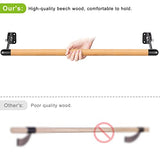 Kipika Wall Mounted Ballet Barre System - Solid Wood Stretch/Dance Bar with Adjustable Height and Metal Brackets - 3 FT x 1.5" - Home Workout/Dance Equipment