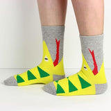 COTTON DAY Kids Boys Fun Novelty Crew Socks Colorful Pattern Design 10-12 Years Shark Stripes Size XL (12)