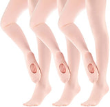 MdnMd 3 Pack Girls Ballet Dance Tights Transition Footless Ballet Legging Stocking Pantyhose (Ballet Pink, Child Age 8-11)