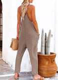 AlvaQ Womens Jumpsuits Dressy Summer Yoga Comfy Pants Spring Outfits 2024 Rompers for Women with Pocket Brown Small