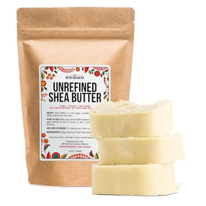 Unrefined African Shea Butter - Ivory, 100% Pure & Raw - Moisturizing and Rich Body Butter for Dry Skin - Suitable for All Skin Types - Use Alone or in DIY Whipped Body Butters - 16 oz (1 LB) Bar