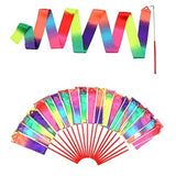 20 Pack Ribbon Wands Party Favors for Kids, Rainbow Decorations, Unicorn Birthday Party Supplies, Mermaid Princess Goodie Bag Stuffers, Gymnastics Dance Streamers, Girls Goody Gifts (Rainbow)