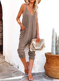 AlvaQ Womens Jumpsuits Dressy Summer Yoga Comfy Pants Spring Outfits 2024 Rompers for Women with Pocket Brown Small