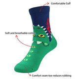 COTTON DAY Kids Boys Fun Novelty Crew Socks Colorful Pattern Design 10-12 Years Shark Stripes Size XL (12)