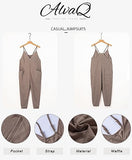 AlvaQ Womens Jumpsuits Dressy Summer Yoga Comfy Pants Spring Outfits 2024 Rompers for Women with Pocket Brown Small