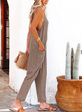 AlvaQ Womens Jumpsuits Dressy Summer Yoga Comfy Pants Spring Outfits 2024 Rompers for Women with Pocket Brown Small