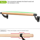 SELEWARE Ballet Barre for Drywall Stud & Concrete Wall Mount Wood Ballet Bar Dance Bar Traditional Ballet Barre System for Home Barre Movements Body Stretch 1.5 inch Dia 4.3 ft Long