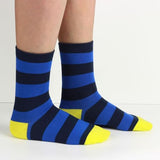 COTTON DAY Kids Boys Fun Novelty Crew Socks Colorful Pattern Design 10-12 Years Shark Stripes Size XL (12)