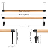 SELEWARE Ballet Barre for Drywall Stud & Concrete Wall Mount Wood Ballet Bar Dance Bar Traditional Ballet Barre System for Home Barre Movements Body Stretch 1.5 inch Dia 4.3 ft Long