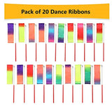 20 Pack Ribbon Wands Party Favors for Kids, Rainbow Decorations, Unicorn Birthday Party Supplies, Mermaid Princess Goodie Bag Stuffers, Gymnastics Dance Streamers, Girls Goody Gifts (Rainbow)