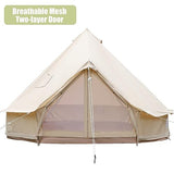 ONLYCTR Bell Tent for Camping, Luxury Cotton Tent, Yurt Canvas Tent with Stove Jack, Outdoor Canvas Bell Tent for 4/6/8/10 Person Family 4 Season Camping (16.5' (5M), Beige)