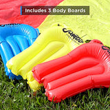 Jambo Premium Slip Splash and Slide with 3 Bodyboards, Heavy Duty Water Slide with Advanced 3-Way Water Sprinkler System, Backyard Waterslide Outdoor Water Toys n Slides for Kids…