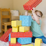 Melissa & Doug Deluxe Jumbo Cardboard Blocks (24 Pieces) - Pretend Brick For Building
