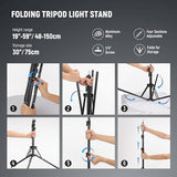 NEEWER Ring Light 18inch Kit: 55W 5600K Professional LED with Stand and Phone Holder, Soft Tube & Bag for Tattoo Lash Extension Barber Makeup Artist Studio Video Photography Lighting, RL-18