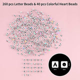 3500+ pcs Rainbow Pony Beads for Jewelry Making, Hair Beads for Braids for Girls, Bracelet Making Kit, Assorted Kandi Beads Kit with Letter and Heart Beads Hair Beader Tool Scissors Elastic String
