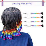 3500+ pcs Rainbow Pony Beads for Jewelry Making, Hair Beads for Braids for Girls, Bracelet Making Kit, Assorted Kandi Beads Kit with Letter and Heart Beads Hair Beader Tool Scissors Elastic String