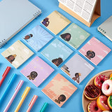 9 Packs Black Girl Sticky Notes Inspirational Mini Motivational Self Stick Note Pads Cute African Girl Teacher Notes Positive Memo Notepads for Nurse Reminder Studying School Office, 3.2 x 3.2 Inches