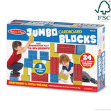 Melissa & Doug Deluxe Jumbo Cardboard Blocks (24 Pieces) - Pretend Brick For Building