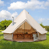 ONLYCTR Bell Tent for Camping, Luxury Cotton Tent, Yurt Canvas Tent with Stove Jack, Outdoor Canvas Bell Tent for 4/6/8/10 Person Family 4 Season Camping (16.5' (5M), Beige)